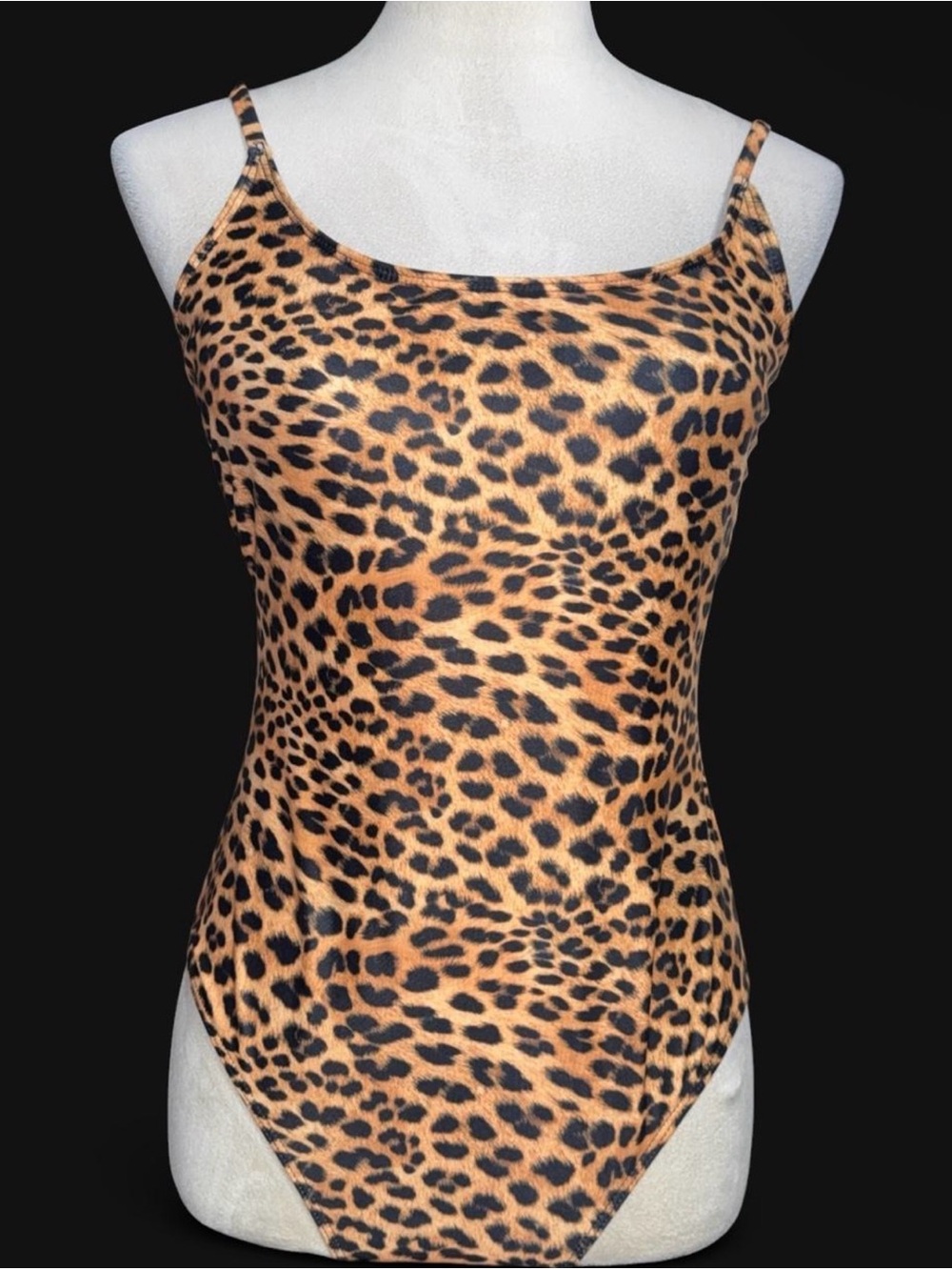 Leopard Print One-Piece Swimsuit - Brown/Black